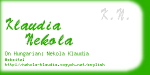 klaudia nekola business card